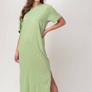 Split Hem Shirt Dress